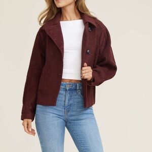 Dynamite | Deep Burgundy Wool Coat